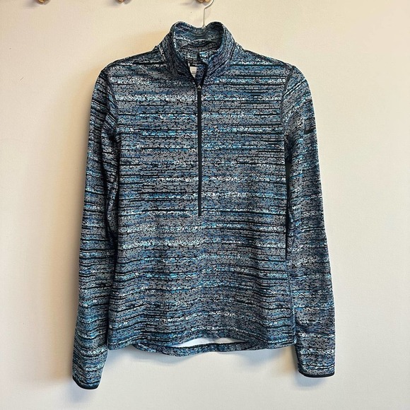 Nike Pro Dri-fit Athletic Top 1/2 Zip Striped Printed Pullover Blue Size Medium - Picture 5 of 12
